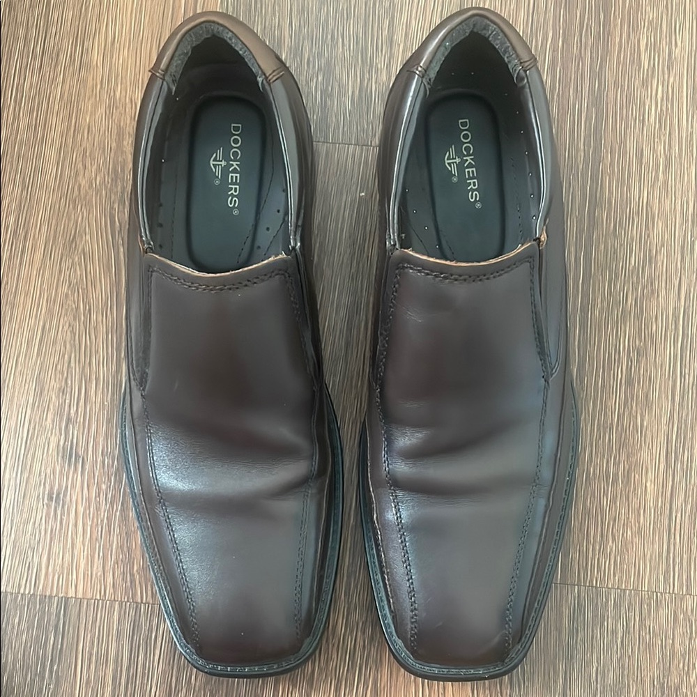 Dockers Brown Leather Slip-On Loafers